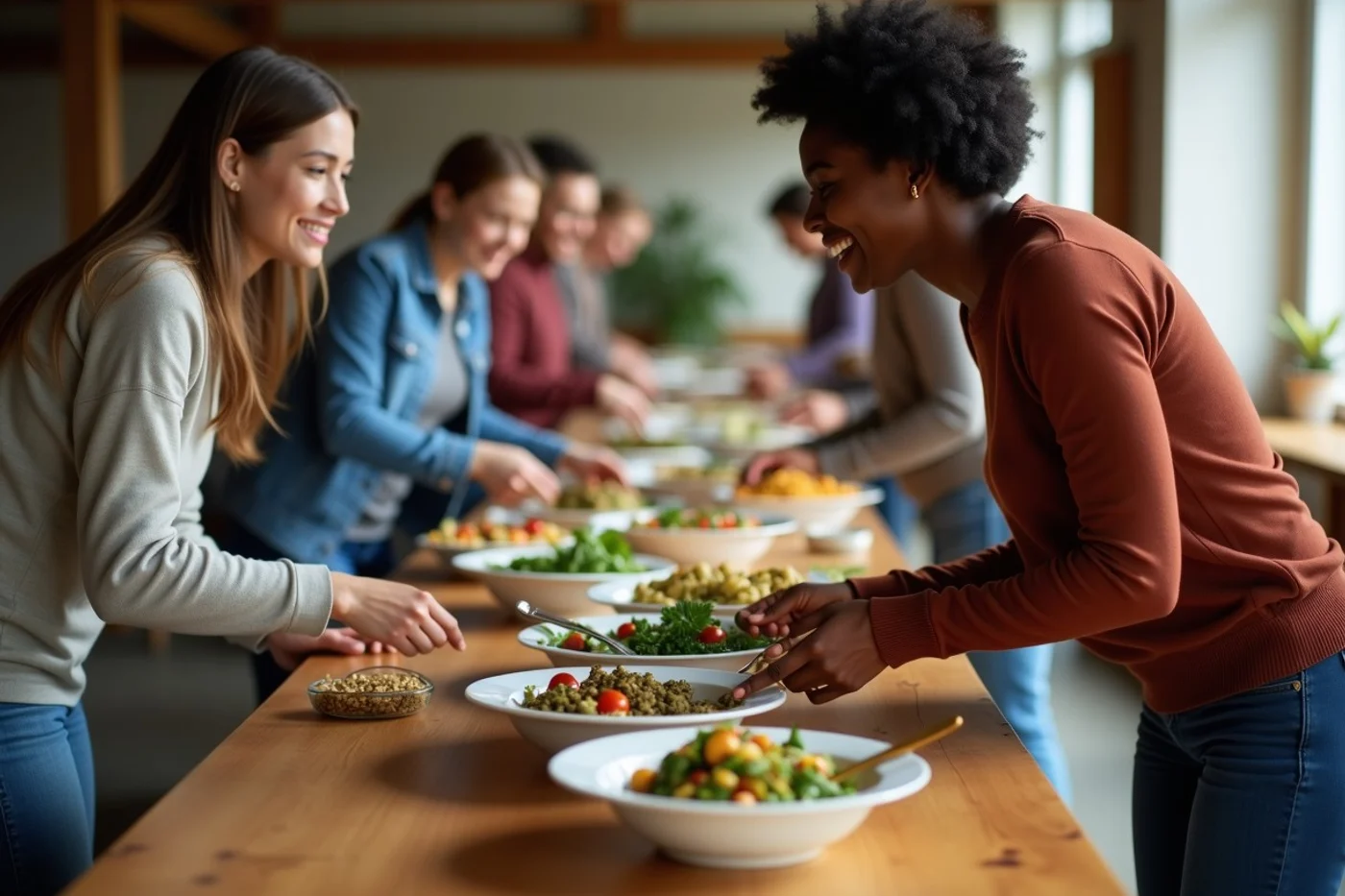 Shared food interests can create an easier opening for conversation - supporting editorial photograph